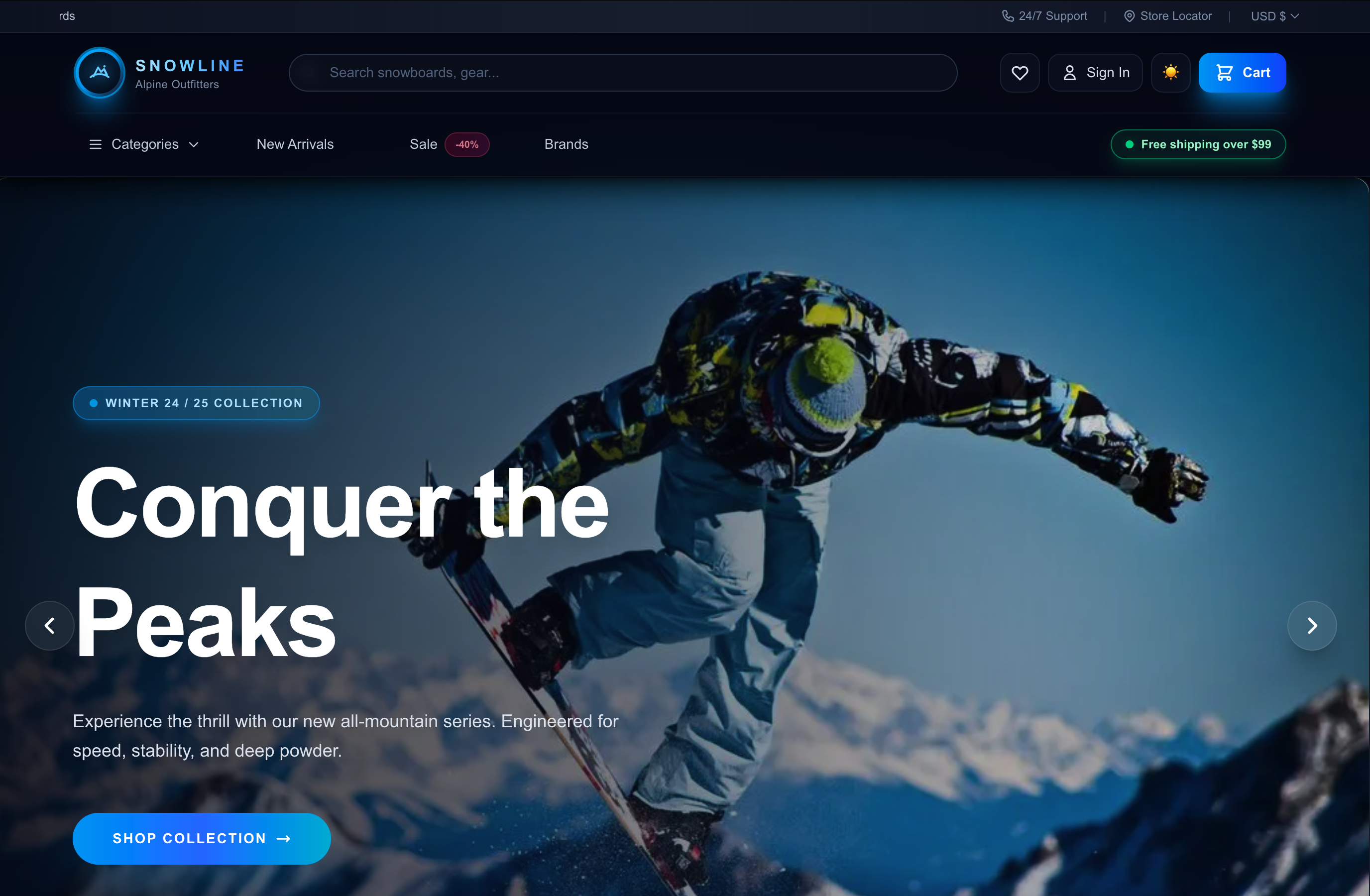 Screenshot of Headless Shopify Store