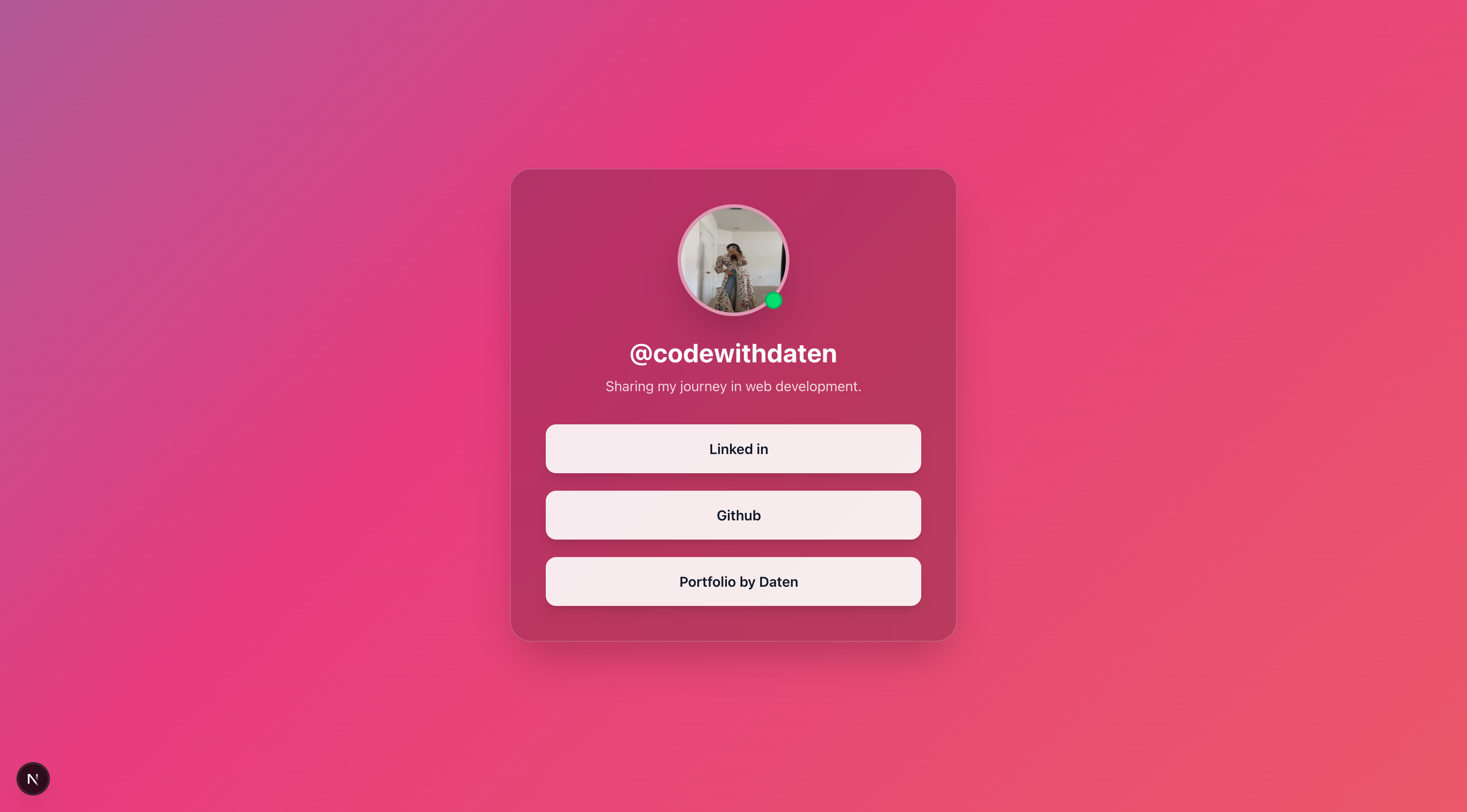 Screenshot of Linktree Clone